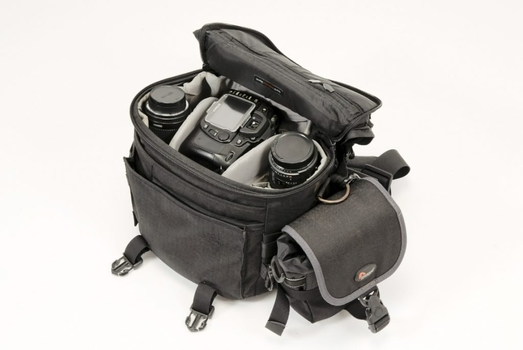 packed camera bag